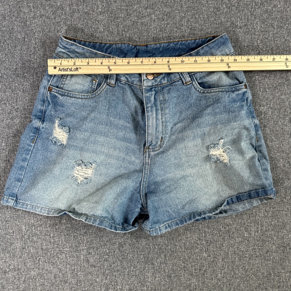 LAR High Rise Distressed Denim Shorts Women's‎ Size 30 Blue Mom Jean Shorts - Picture 5 of 5